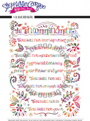 ... Corfee The 10 Commandments PDF Printable Artwork by Stephanie Corfee
