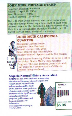 John Muir Postage Stamp & California Quarter