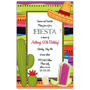 Tequila and Lime Fiesta Birthday Invitations