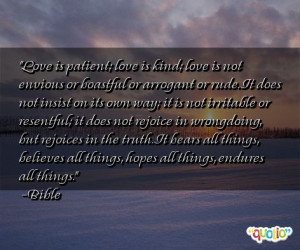 Love is patient; love is kind; love