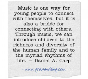 ... the power of music. It helps connect people together throughout life