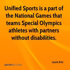 Laurie Ertz - Unified Sports is a part of the National Games that ...