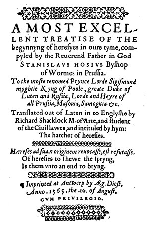 Front Page of The Hatchet of Heresies)