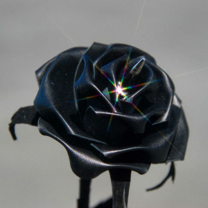View Product Details: Biker Wedding Black Leather Rose