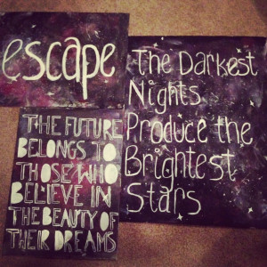 DIY galaxy print. Paint canvas black and then put red, blue and purple ...