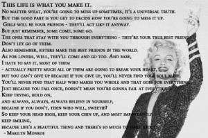 ... Monroe – “This life is what you make it” | Fabulous Quotes
