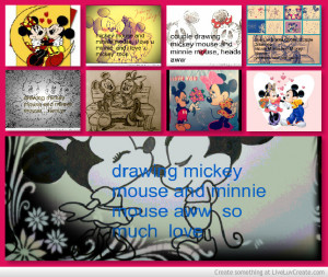 Drawing Mickey Mouse And Minnie Mouse I Love U