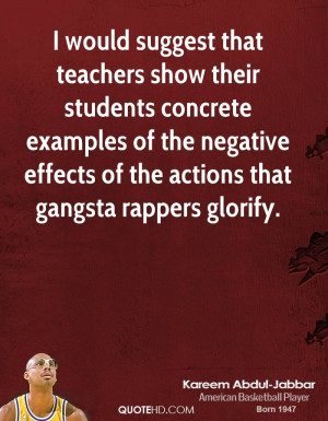 ... of the negative effects of the actions that gangsta rappers glorify