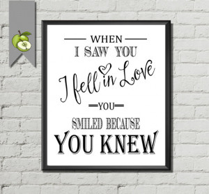 When I saw you I fell in Love - shakespeare quote perfect for your ...