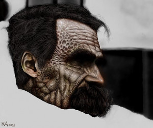 Homem olha para o macaco com o mesmo desdém que o super-homem