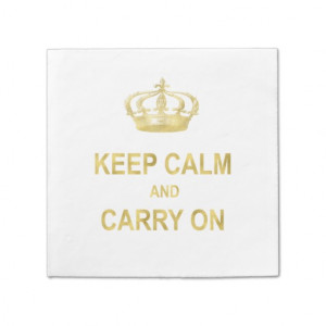 Keep Calm Carry On Quote Gold Faux Glitter Bling Standard Cocktail ...