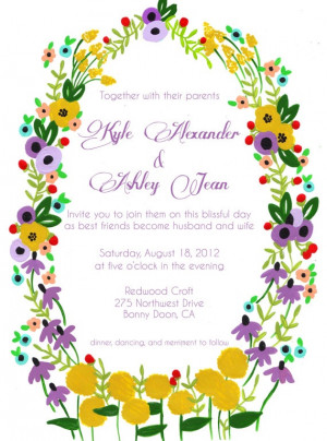 Hand Painted Wildflower Wedding Invitations