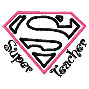 Super Teacher Applique Embroidery Design