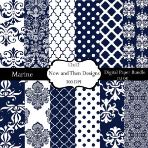 Digital scrapbooking paper and crafts Navy Blue 8.5 x 11 Texture Polka ...