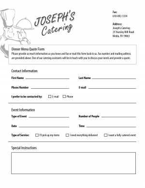 Catering Quote Template
