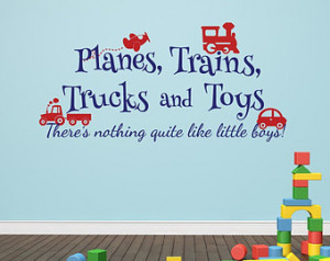 Playroom Decal Planes, Trains, Trucks and Toys Boy Wall Decal Playroom ...