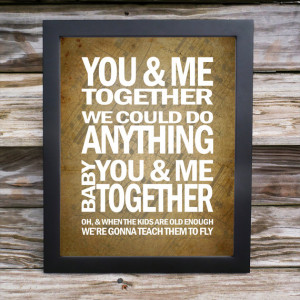 Dave Matthews Band Song Lyric Print - You and Me Together - typography ...