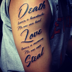 Death n Love Quotes Tattoo On Arm