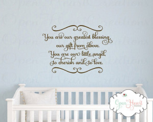 Are Our Greatest Blessing A Gift From Above - Twin Vinyl Wall Quote ...