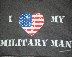... My Military Man Charcoal Gray Tee with American Flag - John 15:13
