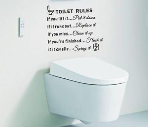 ... Rules-Bathroom-Art-Wall-Quote-Stickers-Wall-Decals-Bathroom-Decoration