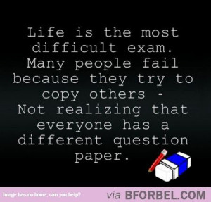 Life Is An Exam With Individual Papers…
