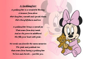 Details about Personalised Poem - Goddaughter - Baby Minnie Mouse
