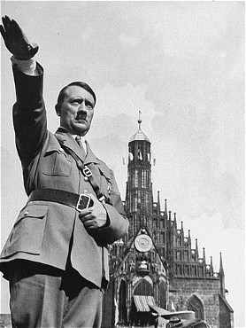church state hitler in front of church of our lady in nuremberg sept ...