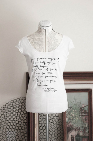 ... Wentworth quote shirt- Jane Austen- Persuasion - choose a color