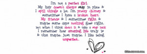 Girly Imperfection Quote
