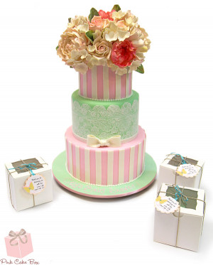 Pink and Green Baby Shower Cakes