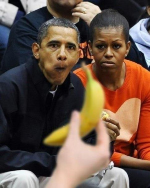 Mr. Obama perfers a chilli dog over a banana. Eat as I say Not as I do ...