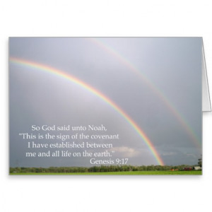 God's Promise to Noah - Genesis 9:17 - Rainbow Greeting Cards