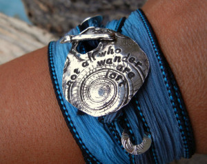 Inspirational Quote Jewelry, Not All Who Wander Are Lost, Wanderlust ...