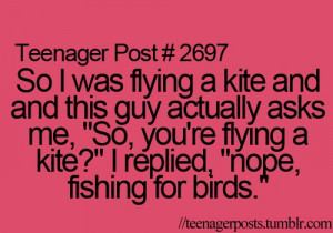 cool, fishing, fishing for birds, funny, guy, kite, outdoors, posts ...