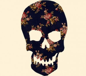 badass, cute, floral, prints, skull