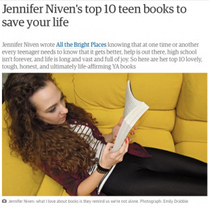 Jennifer Niven's Blog - My top ten teen books to save your life ...