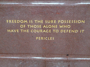 Bomber Command Memorial Photo: Timely quote from Pericles.