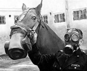 During World War I, homemade gas masks were made by peeing on a cloth.
