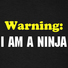 Design ~ Ninja Shirt Warning: I Am A Ninja T-shirt