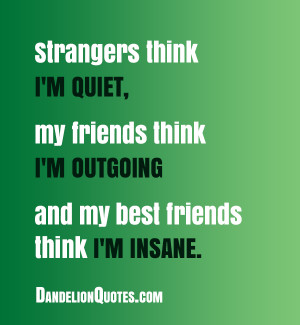 ... Think I’M Quiet My Friends Think I’M Outgoing - Friendship Quote