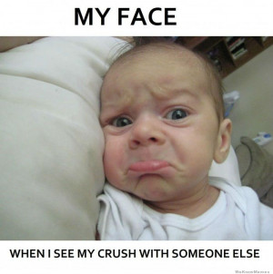Why face when I see my crush with someone else
