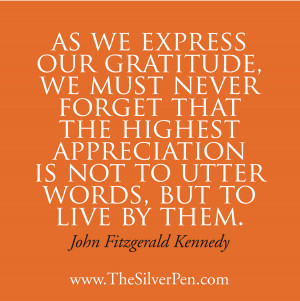 The Highest Appreciation – John Fitzgerald Kennedy JFK