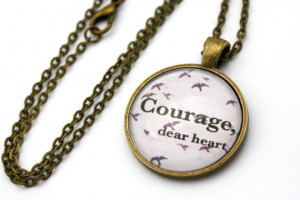 Courage, Dear Heart, C.S Lewis, Narnia Quote Necklace
