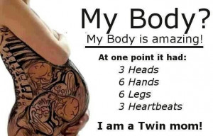 The amazing female body carrying twins