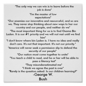 George Bush quotes poster