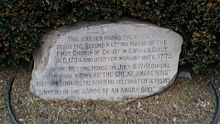 monument in Enfield, Connecticut commemorating the location where ...