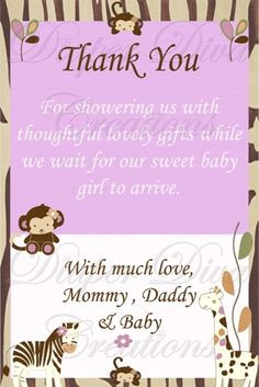 Baby Thank You Card Wording | ... , baby shower invite, thank you ...