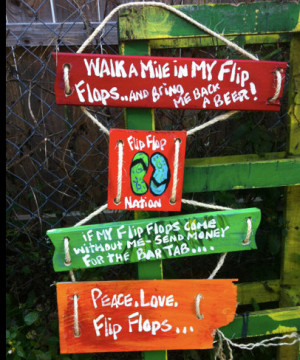 ... Original 4 part sign with 4 sayings flip flop sign custom available