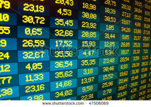 Stock Quotes at real time at the stock exchange - stock photo